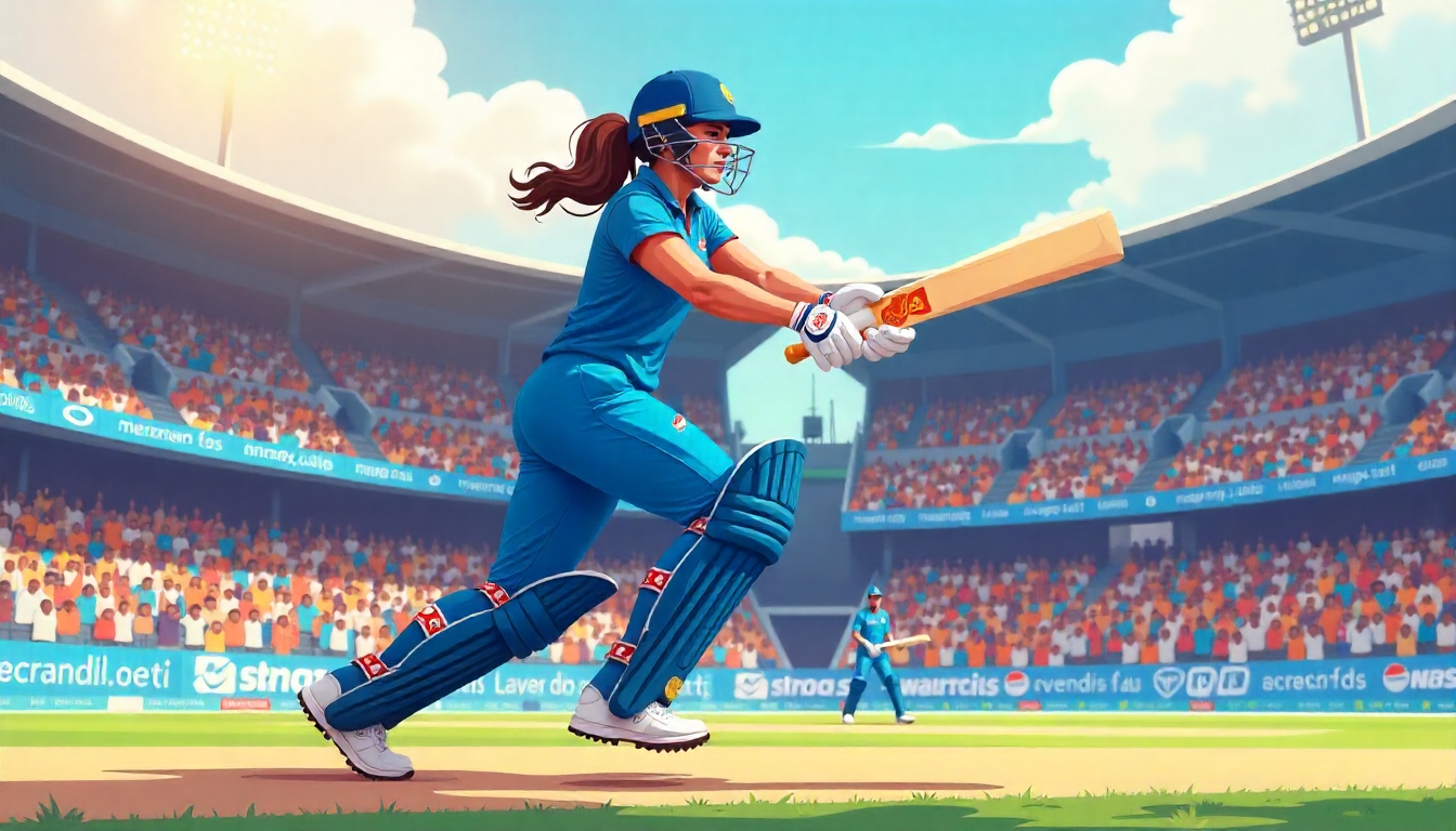 Smriti Mandhana क्रिकेट स्टेडियम में शतक जड़ती हुई, दर्शक तालियों से खुश, भारत बनाम ऑस्ट्रेलिया WODI मैच