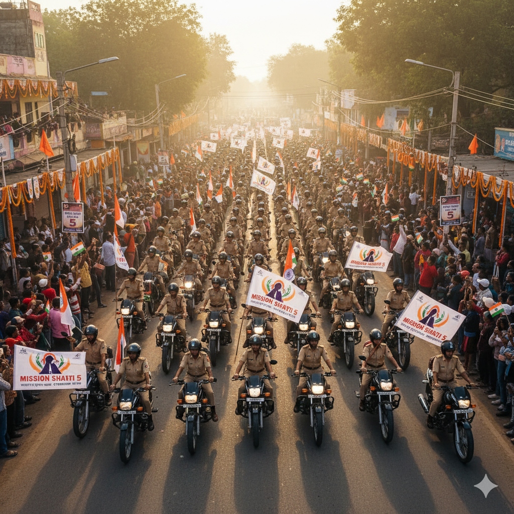 Mission Shakti 5: यूपी की महिला पुलिसकर्मी बाइक रैली में सड़कों पर शक्ति और देशभक्ति का जज़्बा