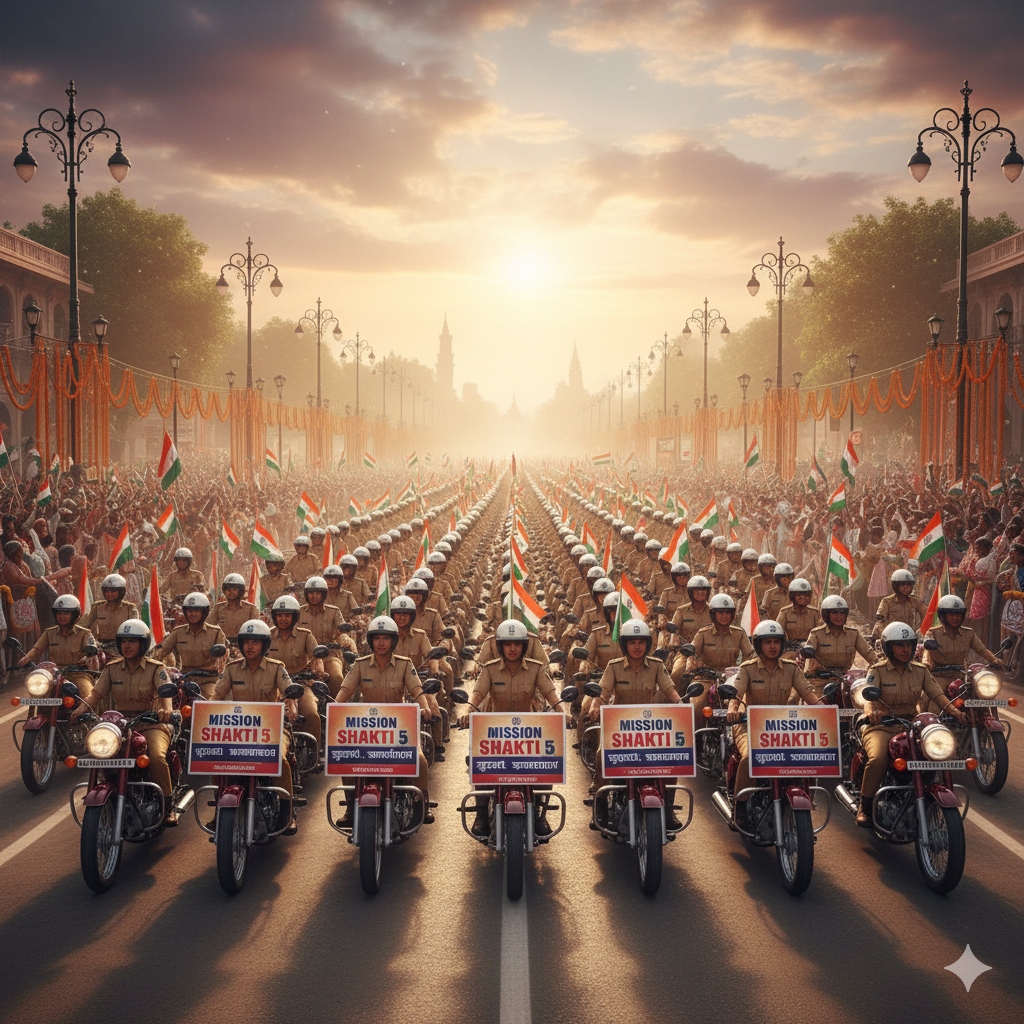 UP की सड़कों पर Mission Shakti 5 बाइक रैली, महिला पुलिसकर्मी और भारतीय तिरंगा के साथ शक्तिशाली दृश्य