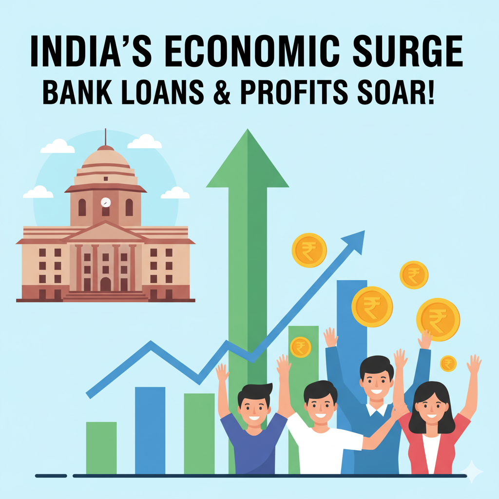 बैंक लोन ग्रोथ और शेयर बाजार में निवेशकों की खुशी दर्शाने वाली ग्रोथ इन्फोग्राफिक