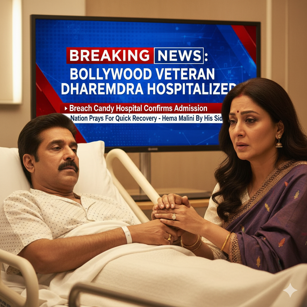 "Dharmendra hospital update photo with Hema Malini"
