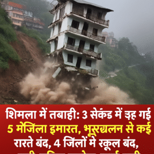 शिमला में तबाही: 3 सेकंड में ढह गई 5 मंजिला इमारत, भूस्खलन से कई रास्ते बंद, 4 जिलों में स्कूल बंद, भारी बारिश का रेड अलर्ट जारी