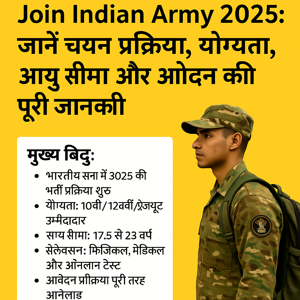 Join Indian Army 2025: जानें चयन प्रक्रिया,