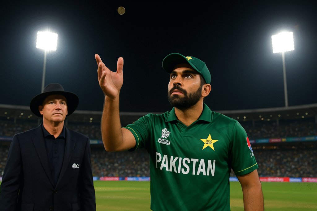 शारजाह की रोशनी में टॉस जीतकर बैटिंग की पाकिस्तान: