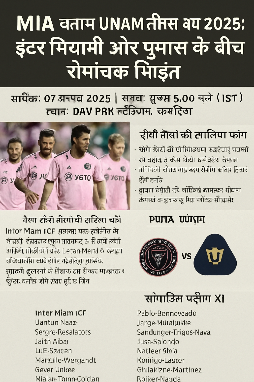 MIA बनाम UNAM लीग्स कप 2025: