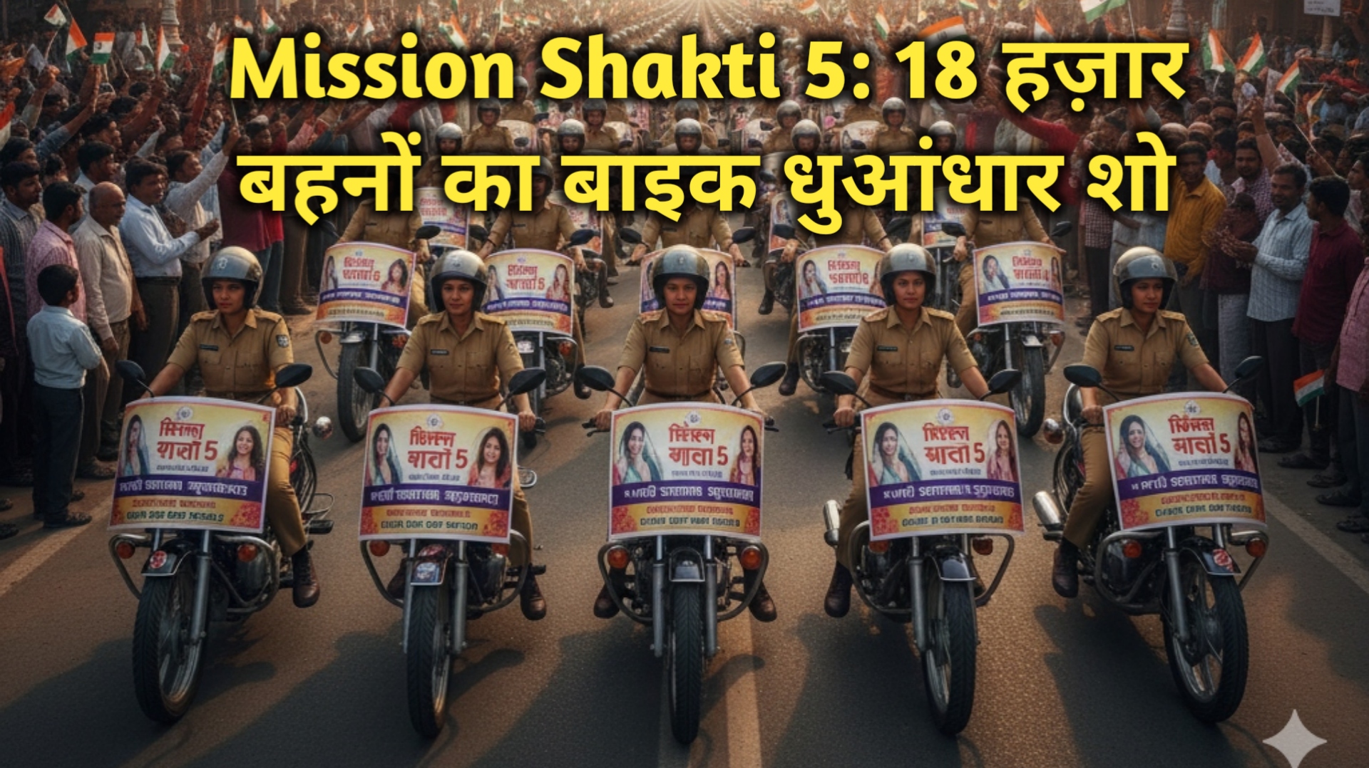 18,000 महिला पुलिसकर्मी बाइक रैली में सवार, यूपी में उत्साह और महिला सशक्तिकरण का दृश्य